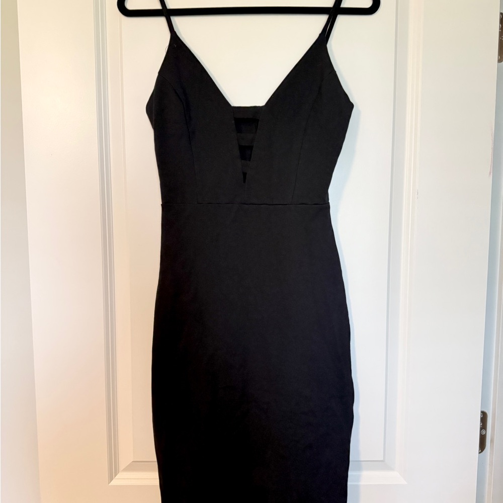 Elegant Black Spaghetti Strap Dress